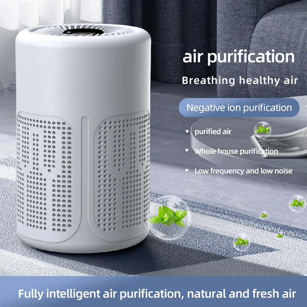 Mini Desktop Air Purifier HEPA Filter With Negative Ion Technology Eliminates Formaldehyde Odors Smoke And Dust Particles
