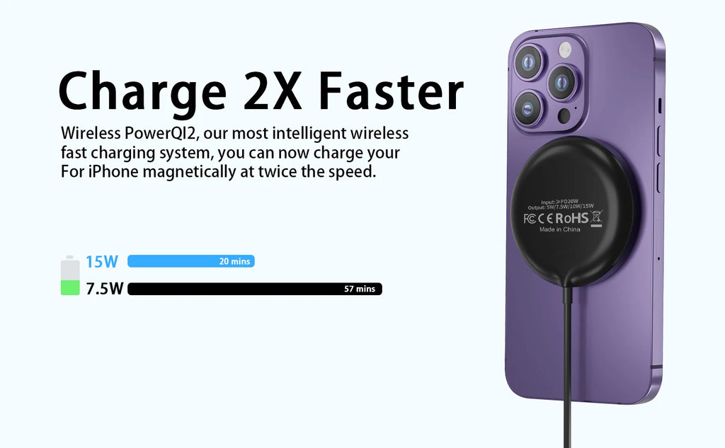 15w Maxsafe Wireless Pad Fast Charging Type-c Magnetic Car Wireless Charger For iPhone 14 13 16 15 Pro XS Max Mini X XR