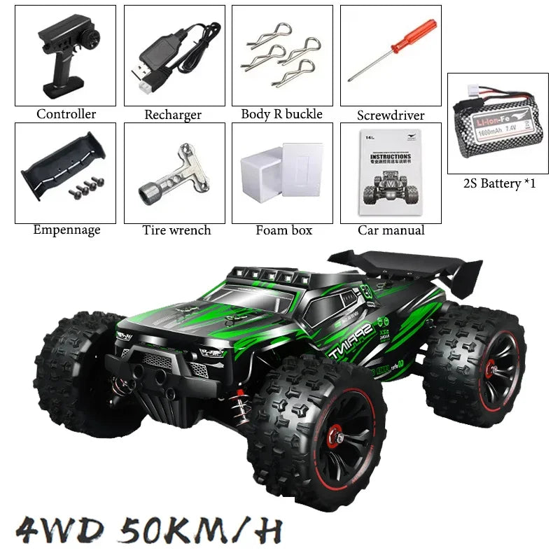 1:16 85KM/H Or 50KM/H 4WD RC Car With LED Remote Control Cars High Speed Drift Monster 4x4 Truck for Kids vs Wltoys 124017 Toys