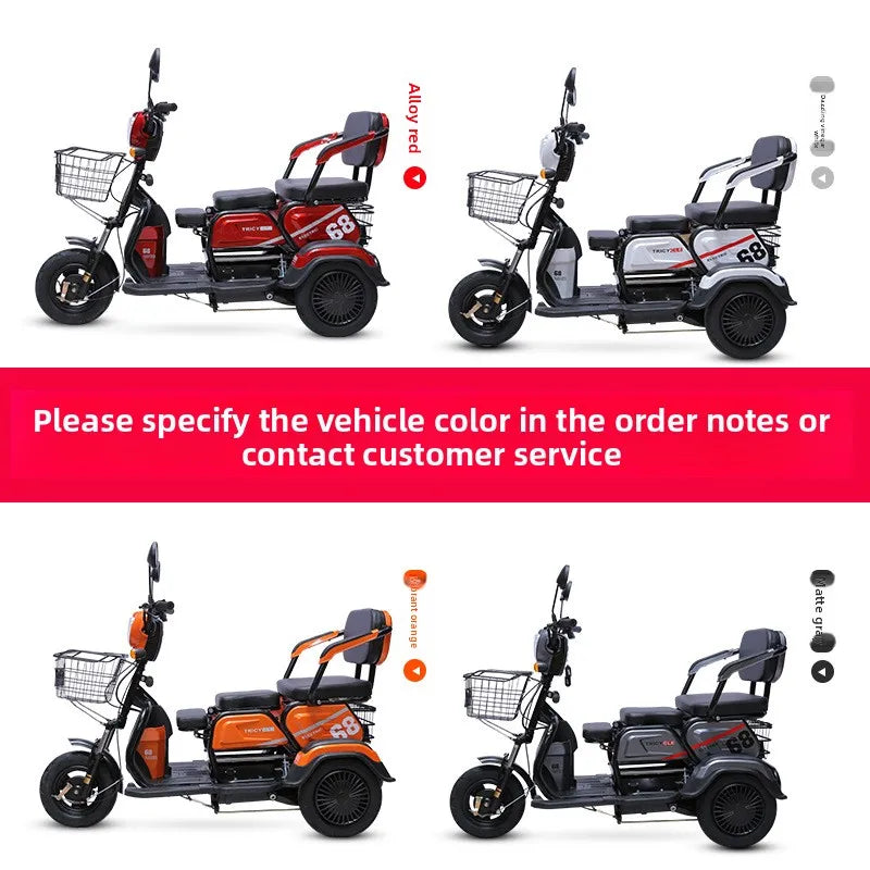 1000W 20ah Electric tricycle adult elderly scooter small household mini female Electro bike range 60km