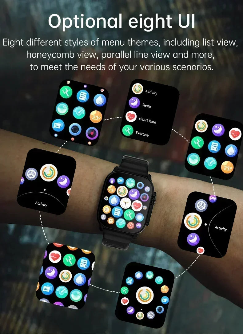 Watch 10 Smart Watch AMOLED Screen NFC Compass Fitness Clock Health Monitor Waterproof Wireless Call Watches for Men Women