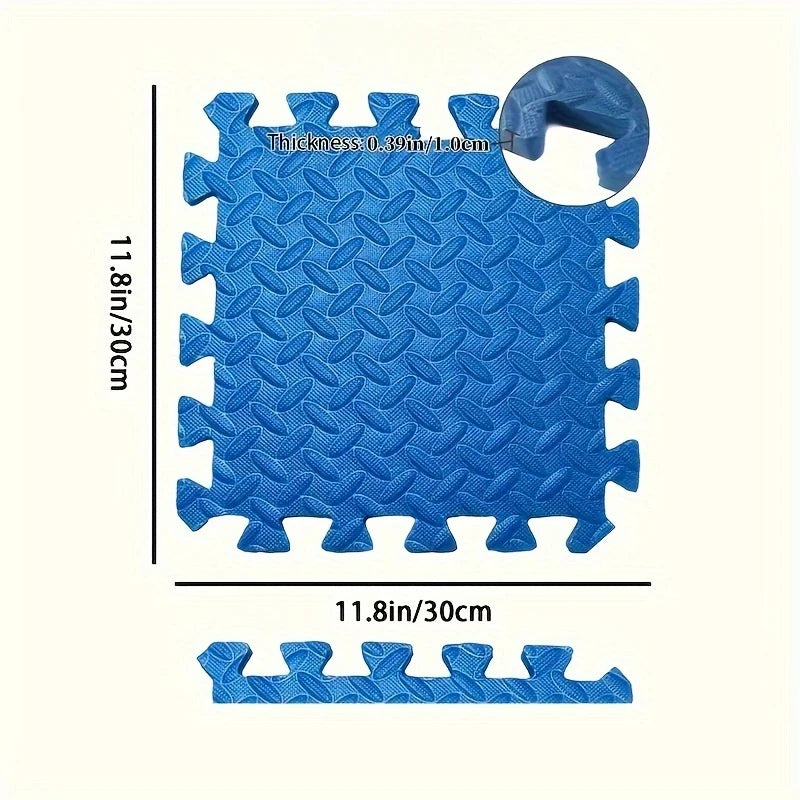 30*30cm Sports Gym Mat Protection EVA Leaf Grain Floor Mats Yoga Fitness Non-Slip Splicing Rugs Thicken Shock Room Workout