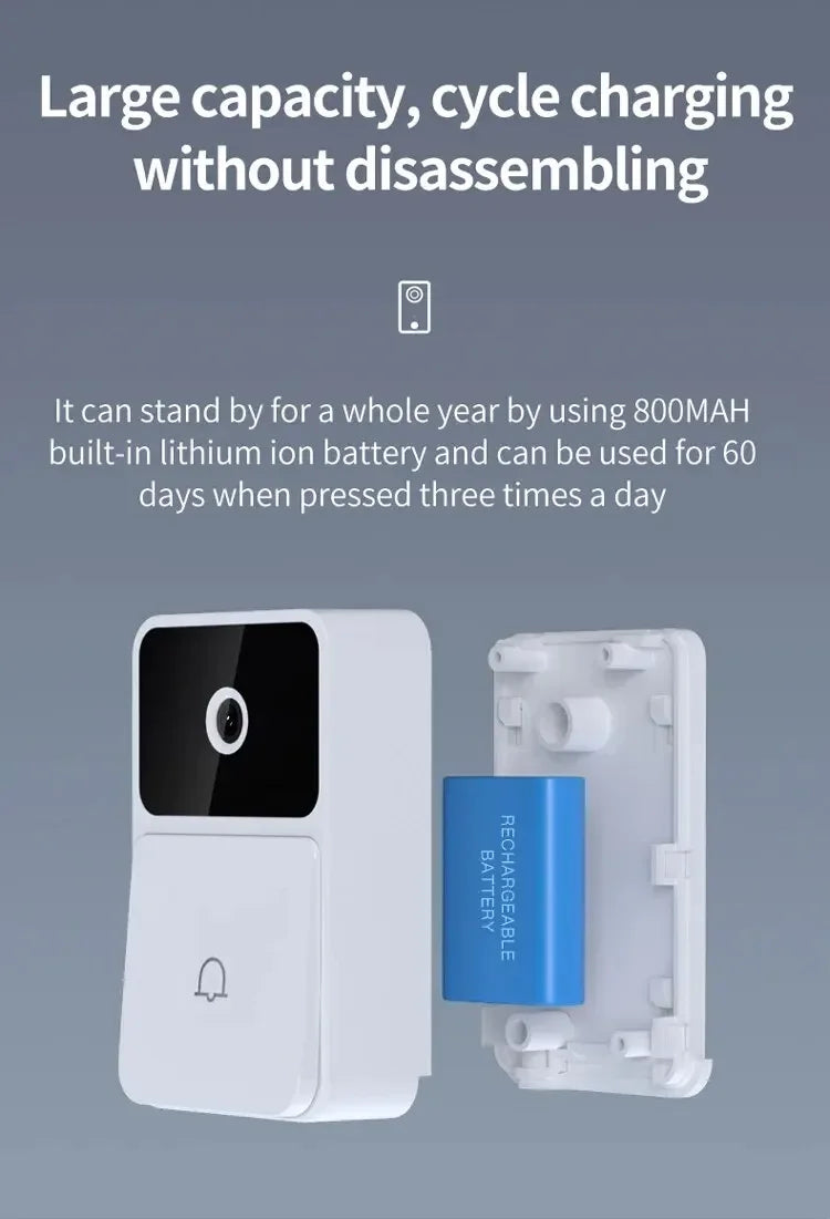 WIFI Video Doorbell Camera Smart Home Security Wireless Night Vision HD Door Bell Two Way Intercom Voice Change For Home