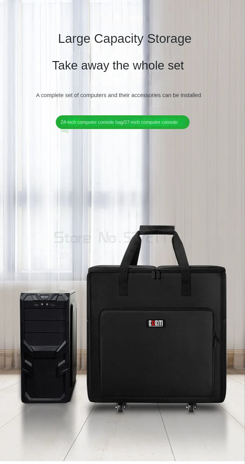 Desktop Gaming Computer PC Carrying Case Travel Storage Carrying BagComputer Main Processor Case and Monitor
