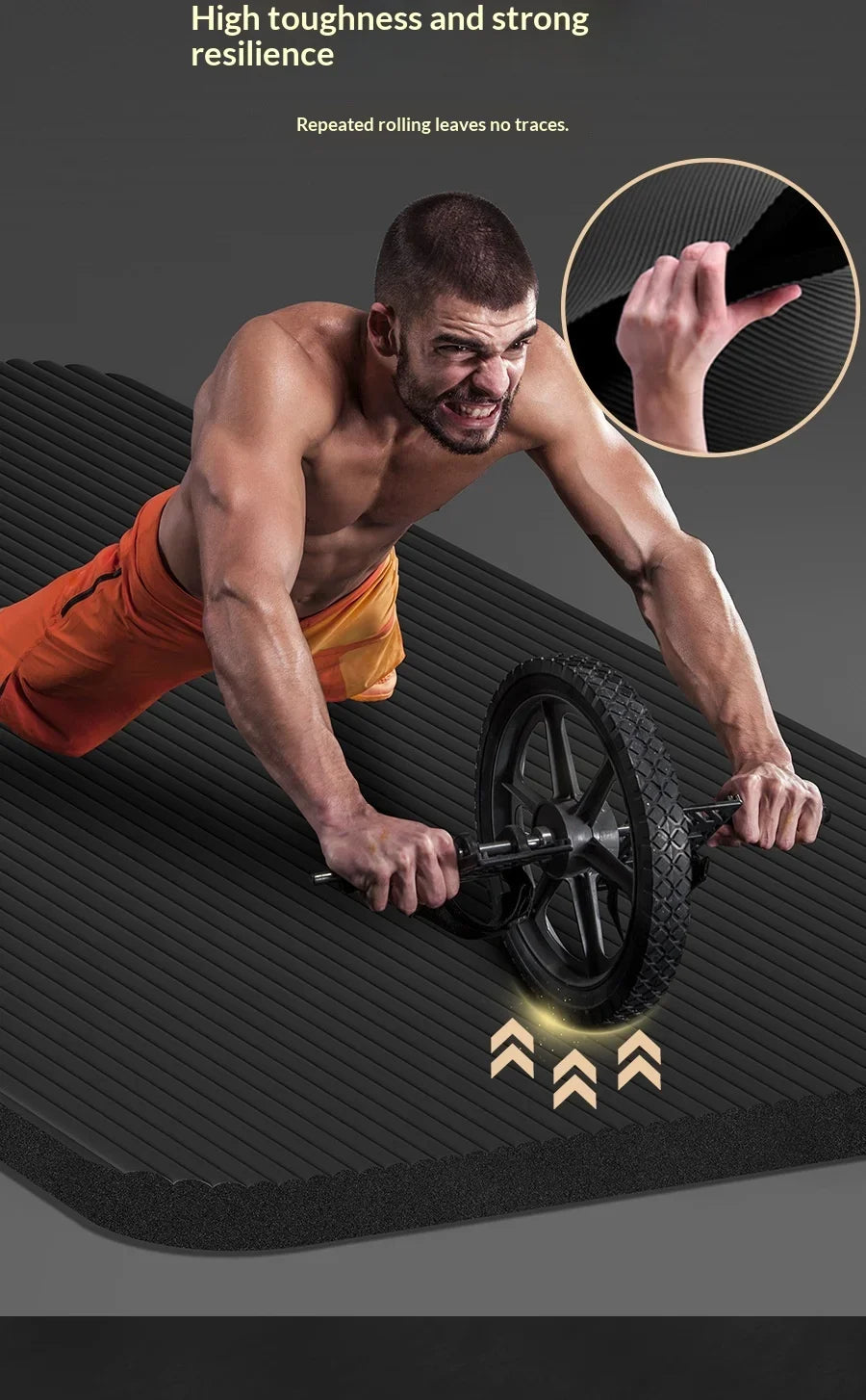 10MM Non Slip Extra Thick Yoga Mat High Density Fitness Exercise Mat Home Workout Pilates Beginner Men Women Eco Friendly Black