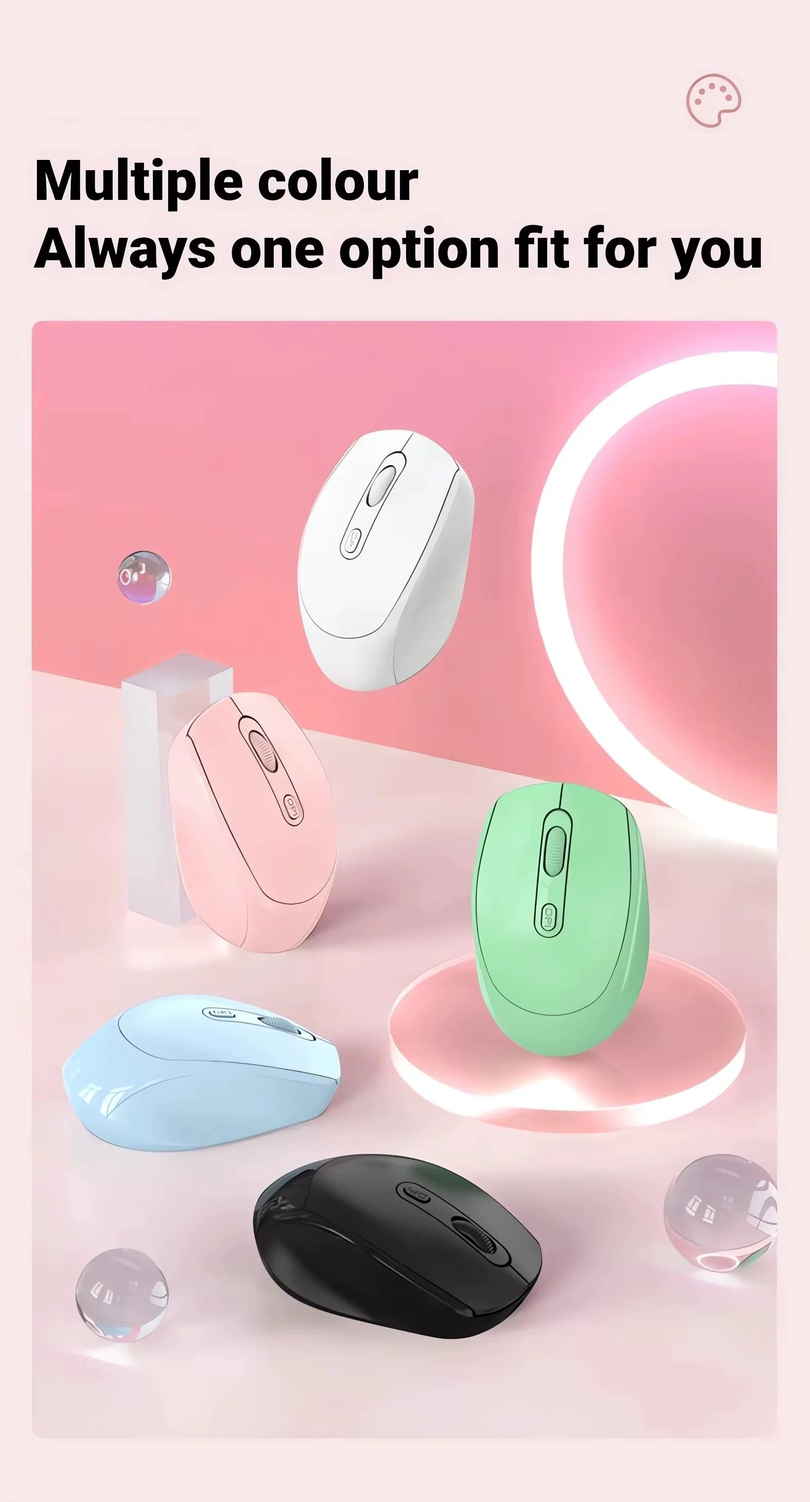 Wireless Mouse 2.4G Bluetooth-Compatible Wireless Computer Mouse USB Silent Game Mice For PC Laptop Macbook Tablet Female Office