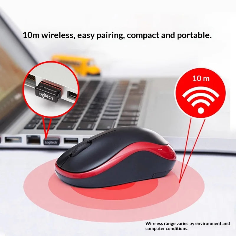 M185 Ambidextrous Wireless Mouse Small & Medium Hands Left-Hand Suitable for Office Use