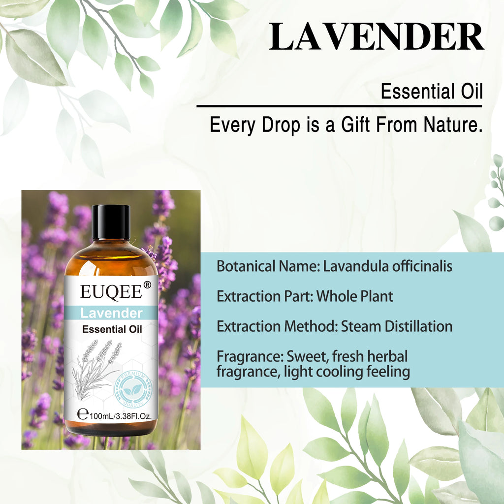 Essential Oil 100ml with Dropper Lavender Vanilla Essence Oil for Diffuser Sandalwood Bergamot Lemongrass Fragrance Oil Gift
