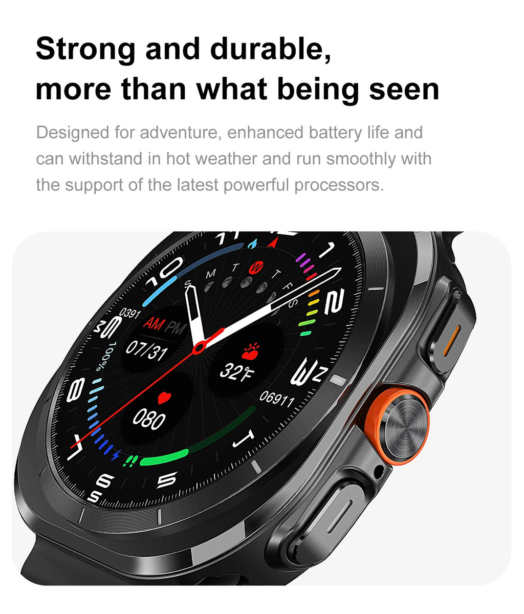Smart Watch 7Ultra for Men ChatGPT Compass NFC 360*360 AMOLED Screen Heart Rate Monitor Bluetooth Call IP68 Waterproof Smartwat