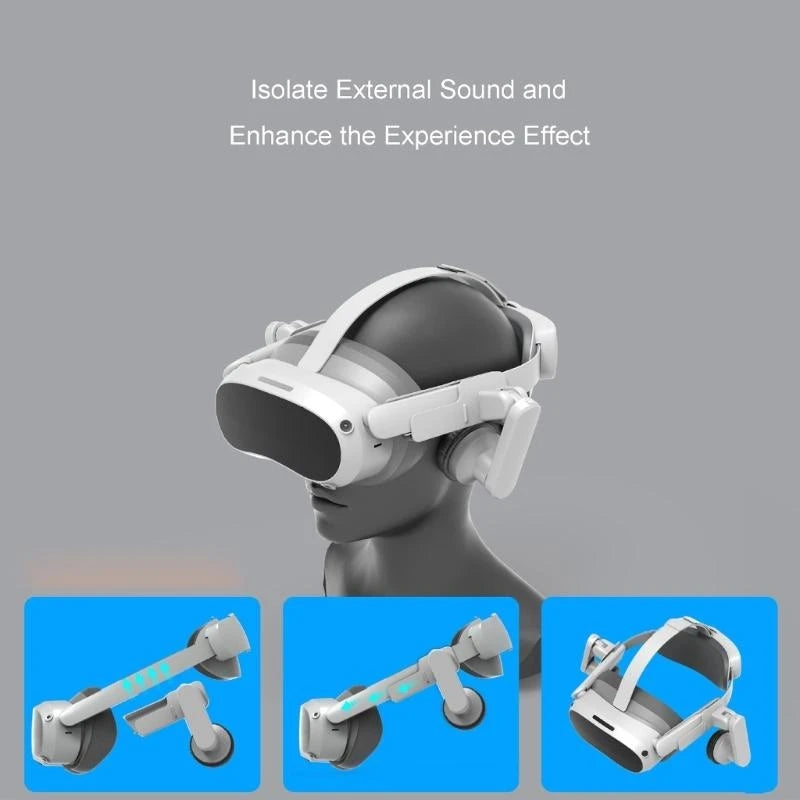 1 Pair Ear Muffs Noise Reduction VR Headset Sound Earmuffs Headphone for Pico 4 /4 Pro VR Accessories