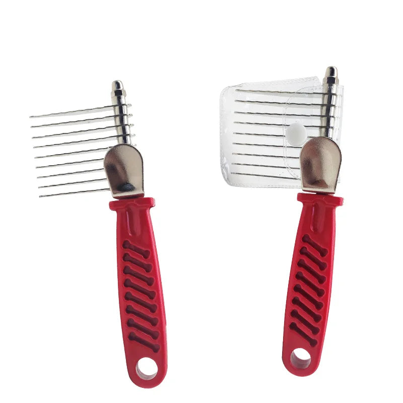 Dog Comb Pet Grooming Tools Dog Rake Comb Trimmer Stainless Steel Cat Dog Comb for Dematting Removing Dead Matted & Knotted Hair