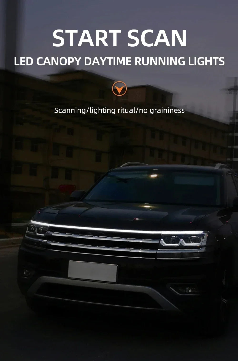 LED  Car Daytime Running Light DRL With Turn Signal Lamp Car Hood Decorative Light Strip With Start Scan Meteor Dynamic 12V