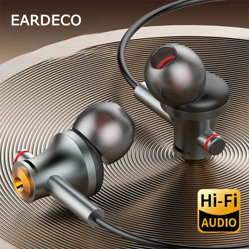 EARDECO 3.5mm/typec Gaming Earbud Wired Headphones In-ear Sport Music Wired Earphone Earbuds Bass with Mic Stereo Metal Running