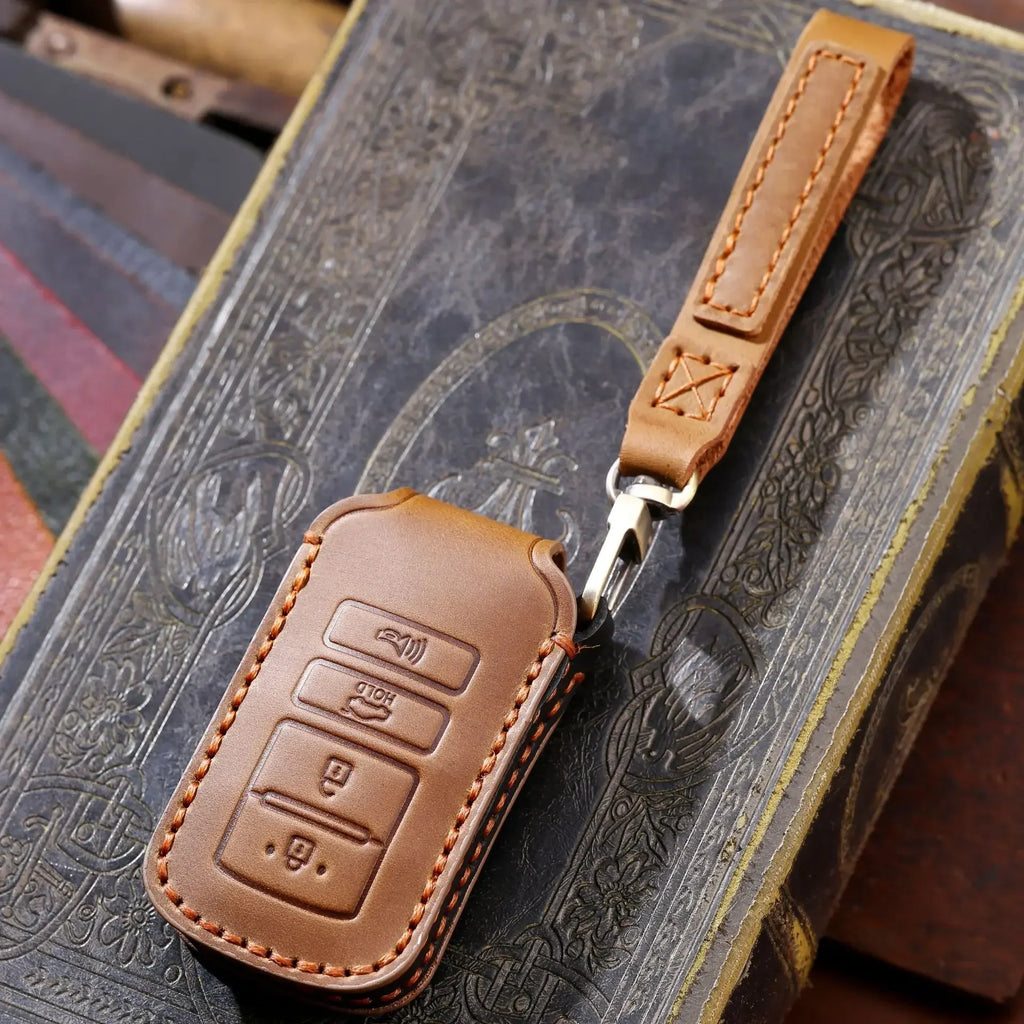 Luxury Leather Car Key Case Cover Fob Protect for Kia 4 Button Sorento K900 K7 Cadenza Accessories Keychain Holder Shell Bag