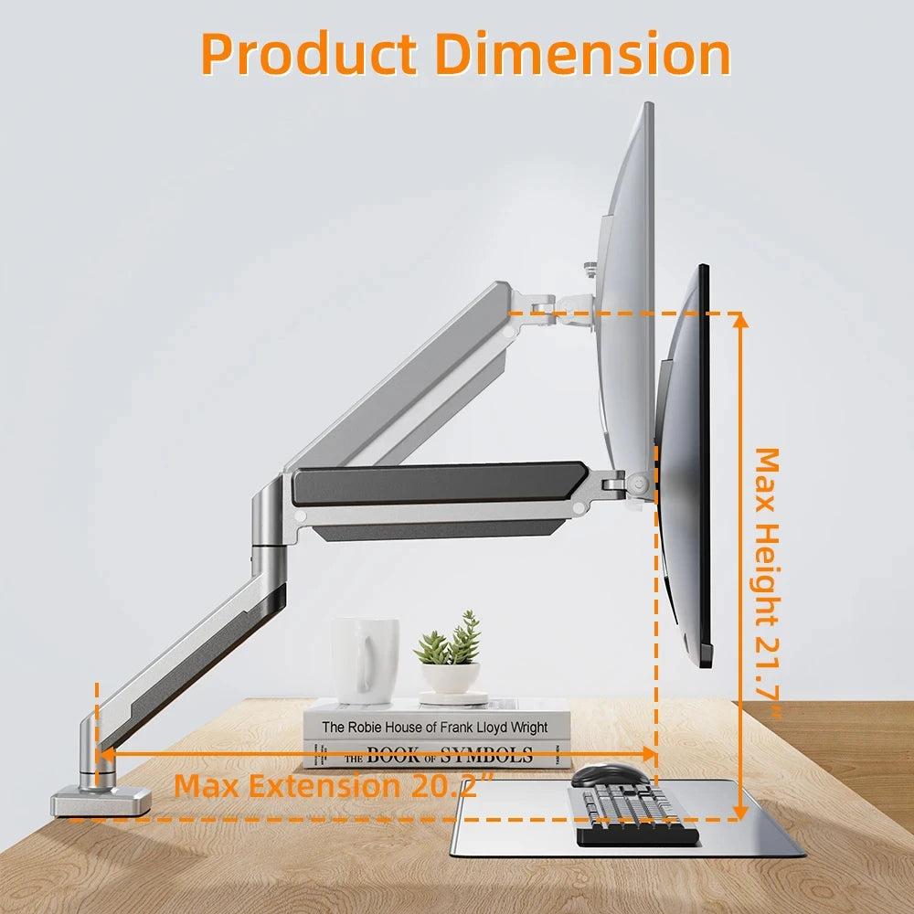 TV Monitor Mount Single PC Monitor Mount Stand Gas Spring Adjustable Arms with VESA 75/100mm, 13-32 Inch Screen Compatibility