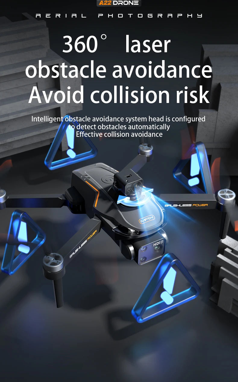 2024 NewS155 Drone With 8K Camera A22 360° Laser Obstacle Avoidance 5G Digital Image Transmission PTZ Anti-Shake EIS Camera FPV