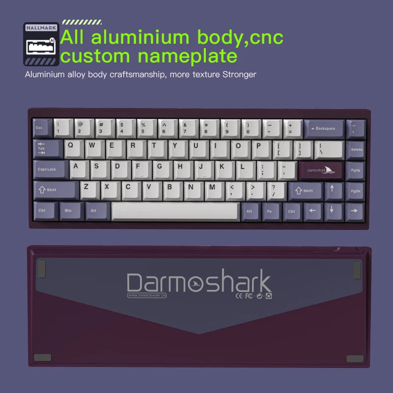 Darmoshark KT68 Pro Gaming Mechanical Keyboard Wired Hot Swap 68 Keys Aluminum Alloy Customized Magnetic Axis Kailh Switch