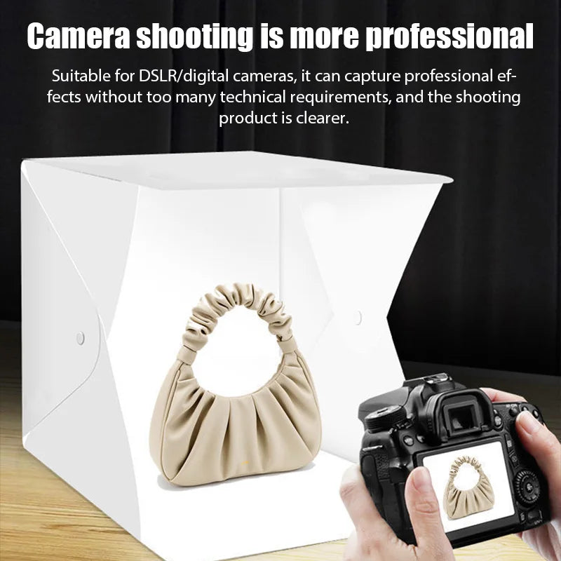 Photography LED Light Room Photo Studio Light 6 Color Backdrops Photobox For DSLR Camera Portable Folding Photobox Photography