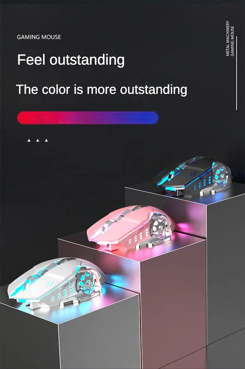 Wireless Computer Gaming Mouse, Mice With LED Backlit, Ergonomic Gamer Mouse With 6 Silent Buttons, 3 Adjustable DPI for PC