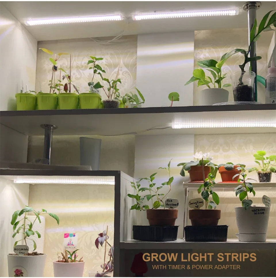 LED Grow Light Strips for Indoor Plants Full Spectrum，Plant Light Bar with3/9/12H Timer,10Dimmable Levels for Seedling Succulent