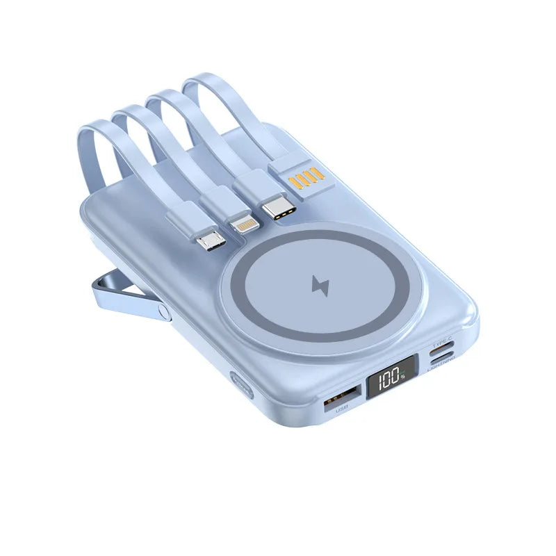 20000mAh Magnetic Power Bank Wireless Fast Charging Portable Charger with Cable Stand External Battery for IPhone Iwatch Magsafe