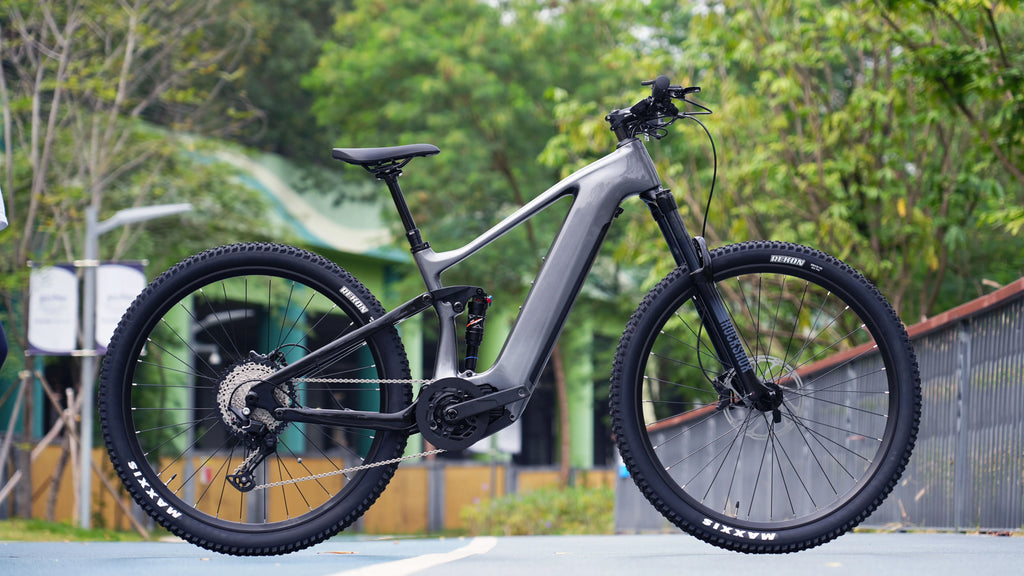 48V Carbon Frame Full Suspension 29 Inch Mid Drive Electric Mountain Bike Customizable Adult Off Road Trail Riding EMTB Bicycle