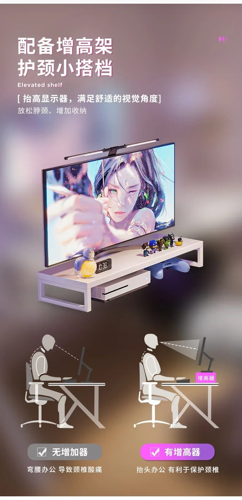 Ergonomic Large Gaming Desk, K-Shaped Gaming Table, PC Gaming Workstation Home Office Desks, Space-Saving, Easy to Assemble