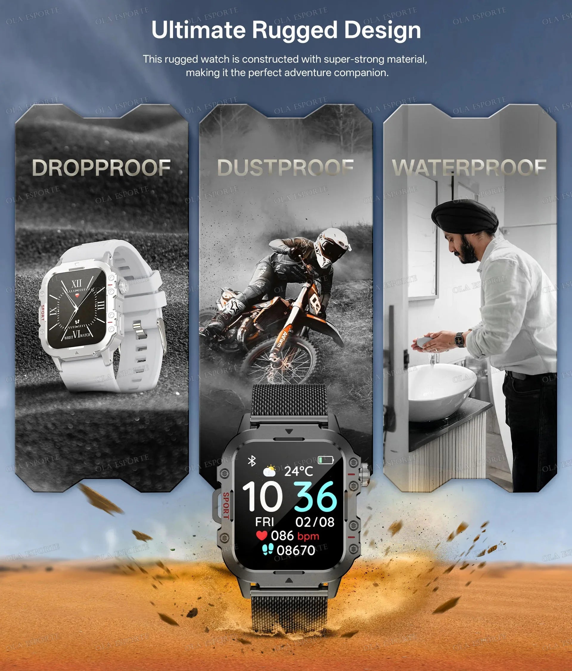 2025 New SmartWatch Men For Women Militray Outdoor GPS Track Sport Watches Heart Rate Sleep Waterproof Smart Watch IOS Android