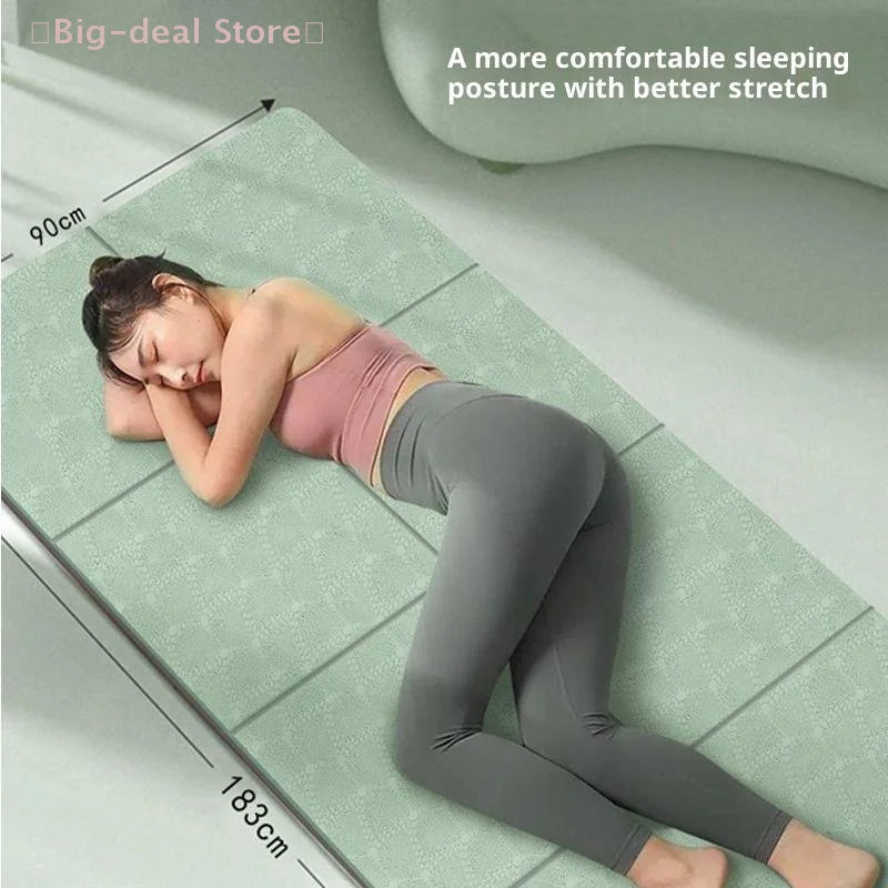 【M】4mm Thick TPE Foldable Yoga Mat 183*61cm Easy Storage For Travel Yoga Pilates Home Exercise Floor Mat