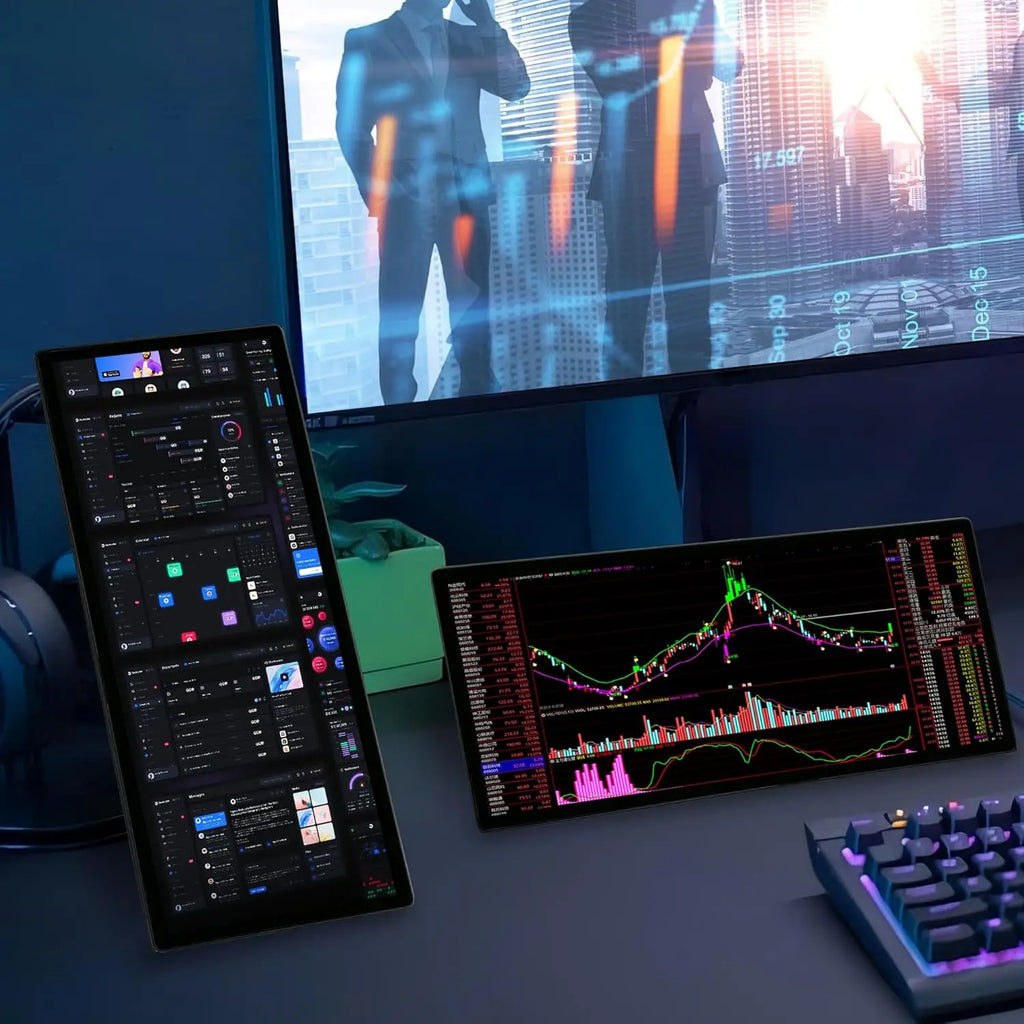 Wisecoco 12.3'' Touch Monitor Display IPS 1920x720 Portable Gaming Monitor for Raspberry Pi 5 4 3 Laptop PC GPU CPU Monitoring