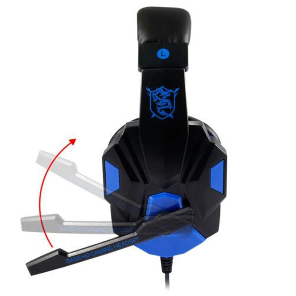 3.5mm Wired Gaming Headphones With Microphone 120° Adjustable PC Bass Stereo Gamer Headset For PS4 PS5 Xbox Smartphone Laptop