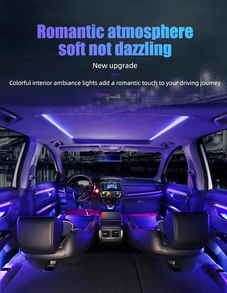 LED light strip for Car sunroof 150cm Acrylic LED Decorative light strip Interior lights Car Skylight ambient light multicolour