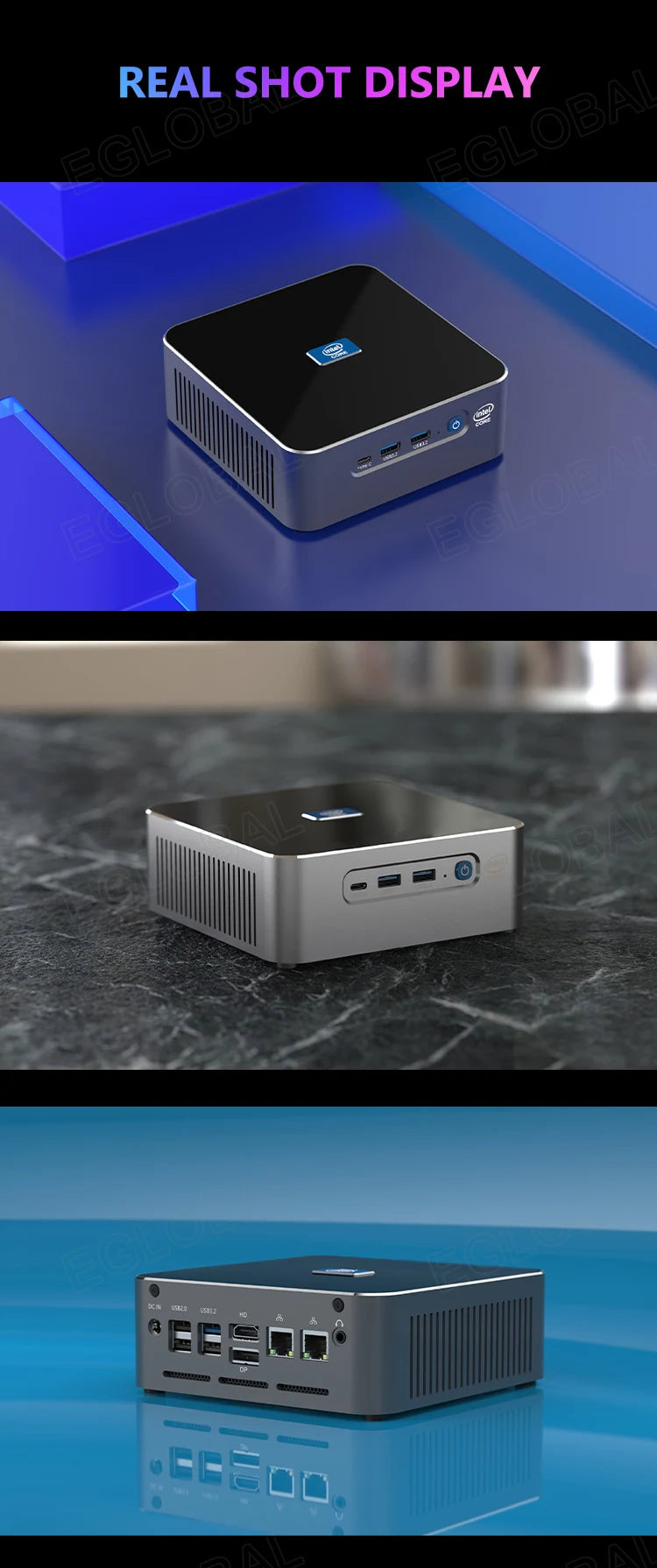 EGLOBAL Mini PC Gaming 13th Gen i9-13900H i7-13620H 32G DDR5 1TB NVMe Gaming Computer Windows11 Wifi6 Type-C Mini Computer Gamer