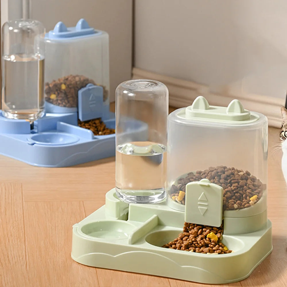 Automatic Pet Bowl for Cats - 2-in-1 Feeder & Water Dispenser, Non-Slip Cat Bowl, Suitable for Cats & Small Dogs,