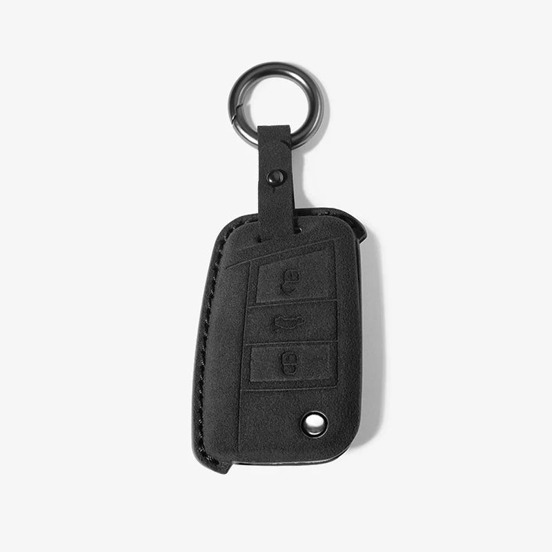 Suede Car Key Case Cover Fob Keychain for VW Volkswagen Golf 7 MK7 Tiguan MK2 for Ateca Leon FR Ibiza Skoda Octavia Kodiaq