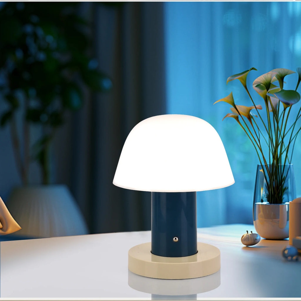 Mushroom table lamp bedroom bedside ambient light LED touch switch USB charging restaurant coffee room decorative light