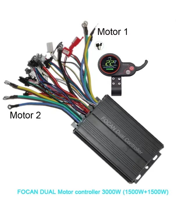48V 60V 3000W Dual Drive Motor Controller Double Two 2 pcs brushless speed driver For E Bike Scooter 36V 48V 60V 72V
