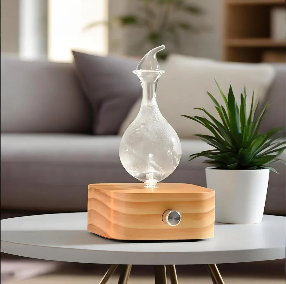 Essential Oil Diffuser Nebulizer 30ml Waterless Operated Aromatherapy Diffuser Wood and Glass Aroma Diffuser Scent Machine