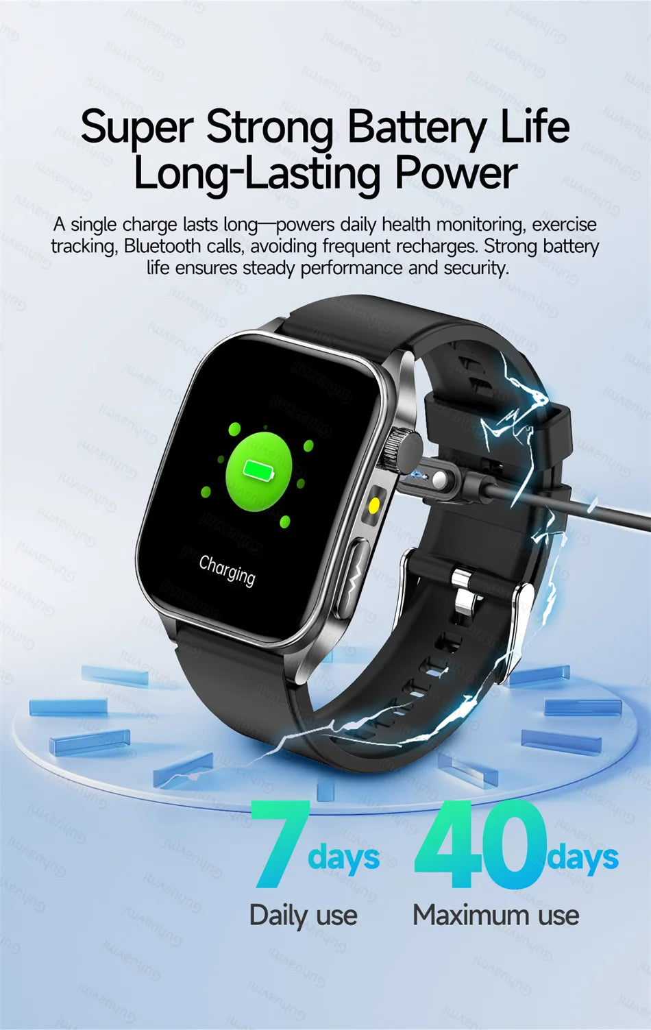 Smart Watch 650nm Dual probe laser health conditioning Blood oxygen Pressure Uric Acid Blood lipid ECG Smartwatch for Man Women