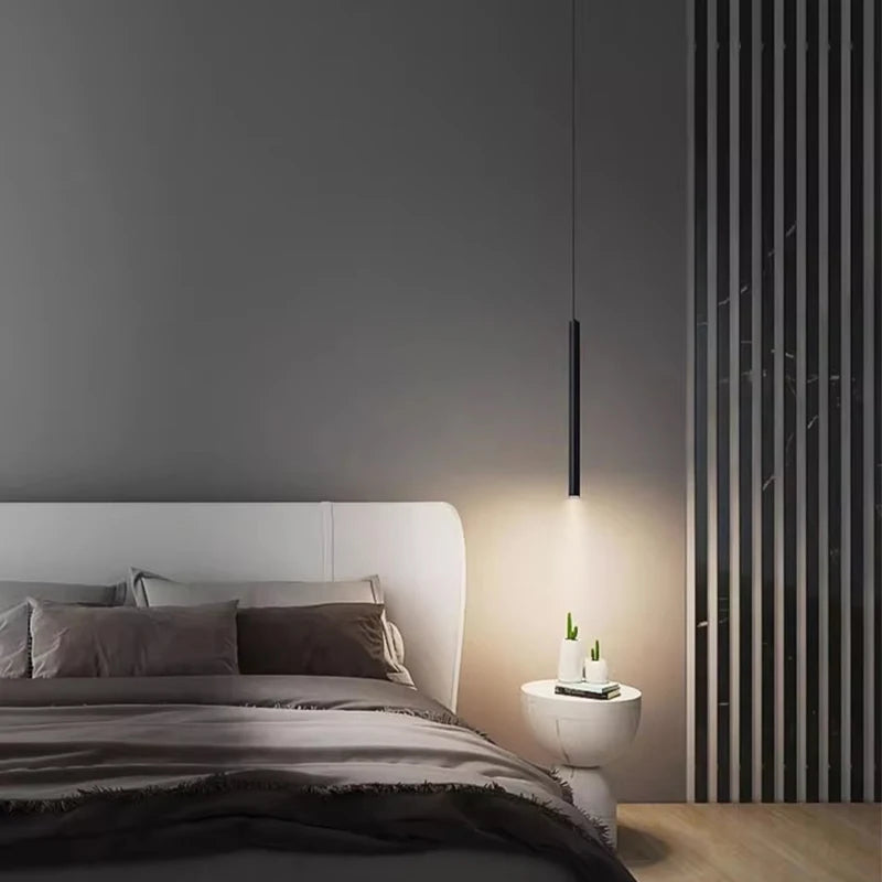 Modern Nordic Led Pendant Lamp Double head Pendant Light Dining Room 2m Hanging Lamp Pipe Decora Cylinder Pipe Line chandelier