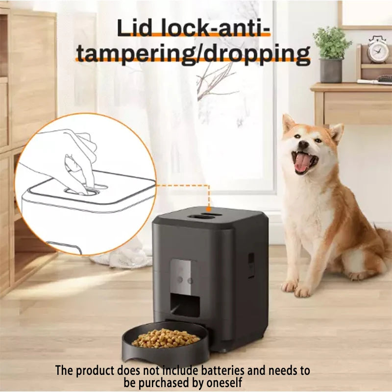 Automatic Feed Dispenser For Pets 2L Intelligent Feed Dispersion For Cats And Dogs Regular Quantitative Feeding With Recording