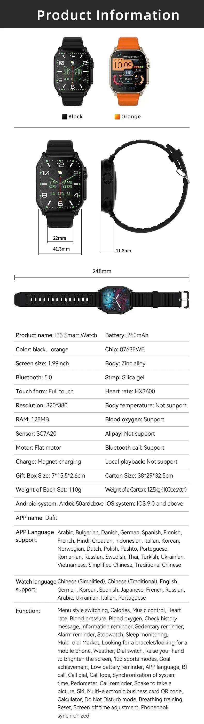 Watch 10 Smart Watch AMOLED Screen NFC Compass Fitness Clock Health Monitor Waterproof Wireless Call Watches for Men Women