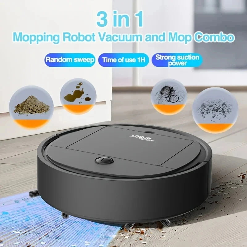 3-in-1 Smart Sweep Robot 4000pa Suction Power Fully Automatic Home Cleaning Machine USB Charge Smart Vacuum Cleaner