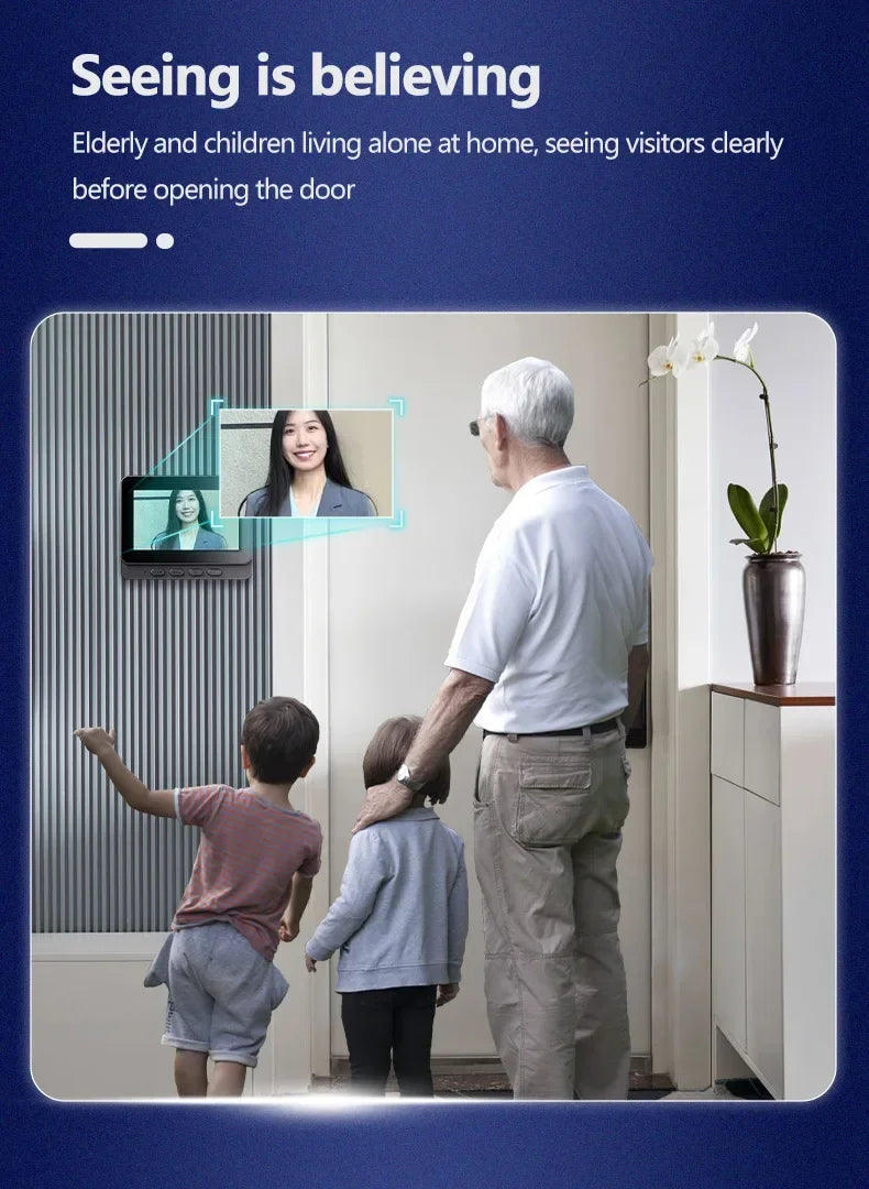Wireless Intercom Doorbell Night Vision HD 4.3in LPS Screen Video Doorbell Camera Smart Home Security Visual Doorbell