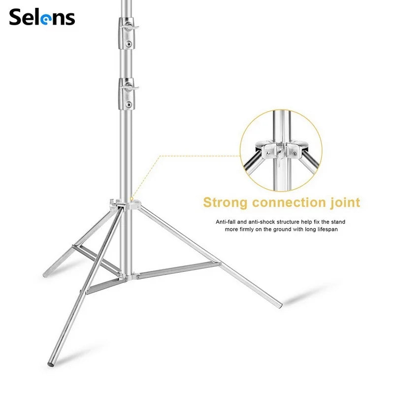 Selens New Adjustable Stainless Steel Tripod Photography Photo Video Studio Heavy Duty Background Stand For SoftBox Shooting