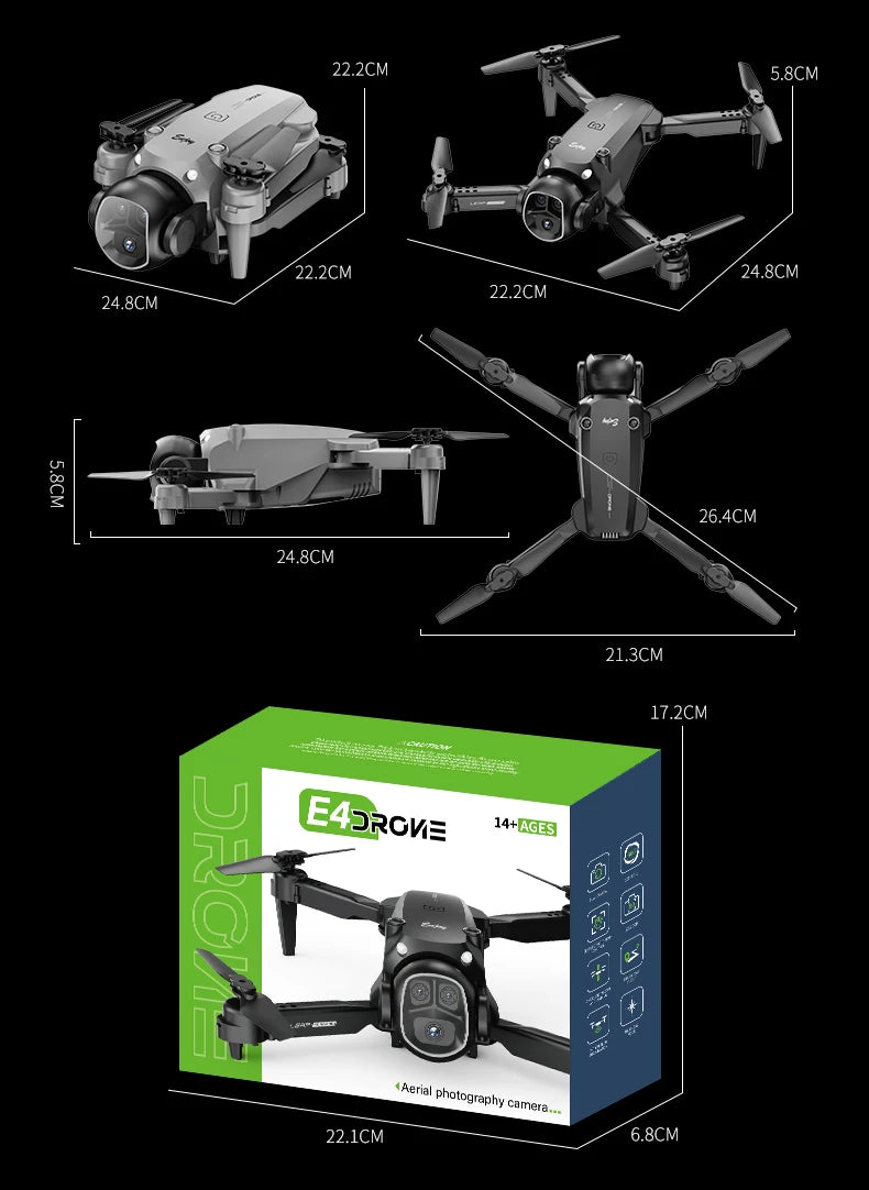 Lenovo Drone With Optical Flow Hovering 4k Hd VR Glasses Intelligent Remote Control Professional Camera Folding Flight Toy Gift