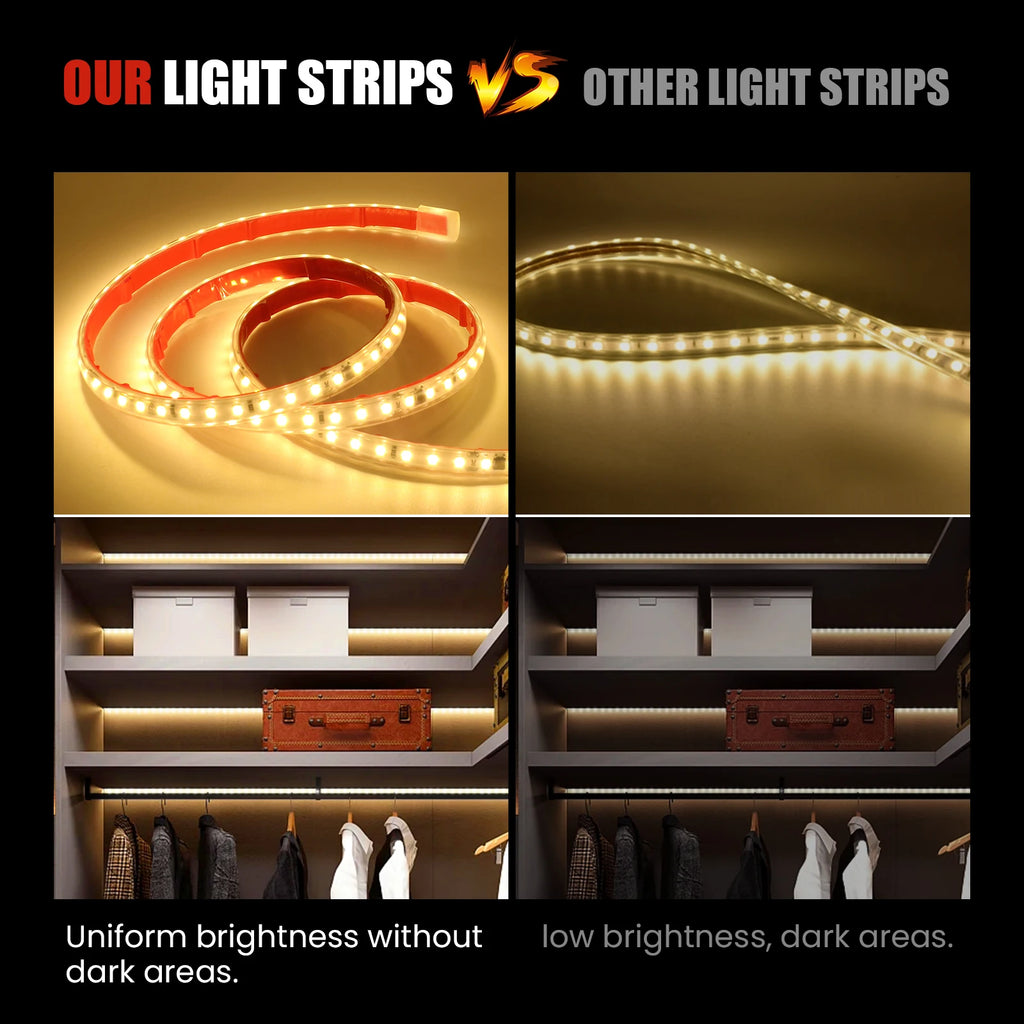 220V LED Strip Light 0.5m 5m 10m 20m 25m 30m 40m 2835 120LEDs Flexible LED Tape with Adhesive Tape Waterproof Ribbon Light