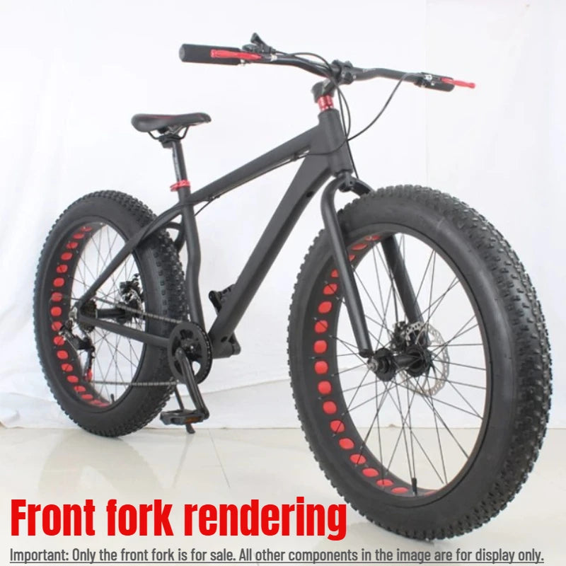 26x4.0 Extra Wide Fat Tire Fork, High Carbon Steel Rigid Fork for 26" Snow Bike, Off-Road Beach Bike Fork, Heavy Duty Front Fork