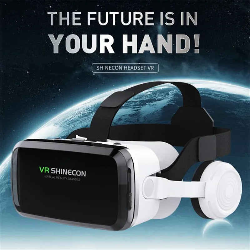 VR SHINECON Thousand Magic Mirror VR Glasses G04BS Bluetooth Headset Version 3D Virtual Reality Helmet Smartphone + Joystick
