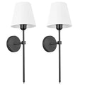 American Industrial Style Wall Lamp Fabric Lampshade Bedroom Bedside Sconces Retro Bathroom Night Light Fixture Home Decoration